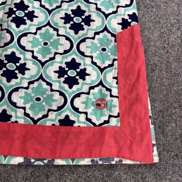 Simply Southern Tunic Medium Cover Up Aqua Pink Geometric 3/4 Sleeve Beach‎ Top - Picture 3 of 11